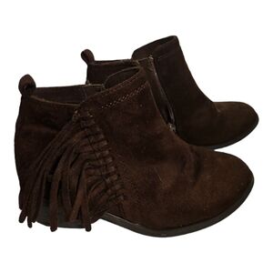 Rampage Girls Brown Fringed Ankle Boots size 13